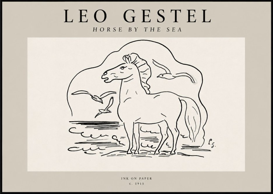 Leo Gestel Horse by the Sea No2 - Juliste