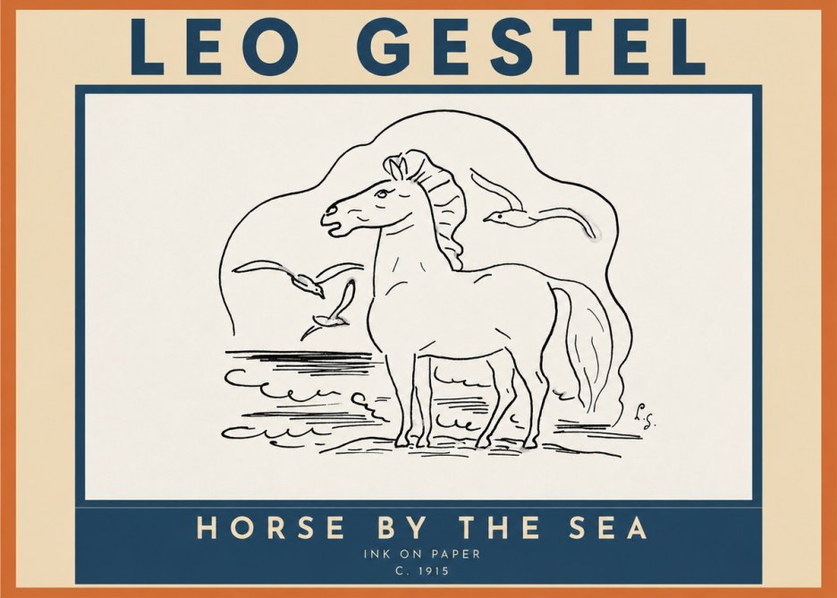Leo Gestel Horse by the Sea No3 - Juliste