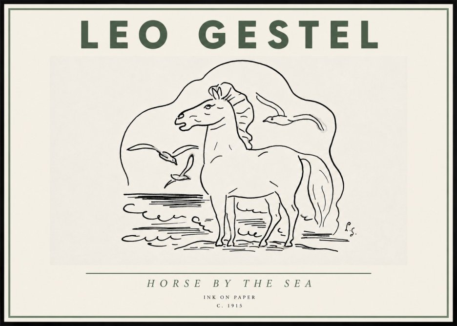 Leo Gestel Horse by the Sea No4 - Juliste