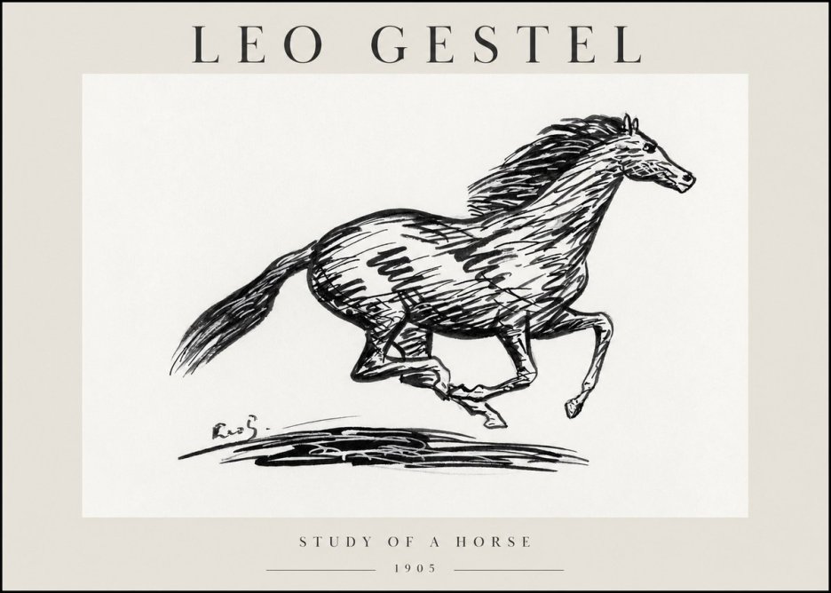 Leo Gestel Study of a Horse No1 - Juliste