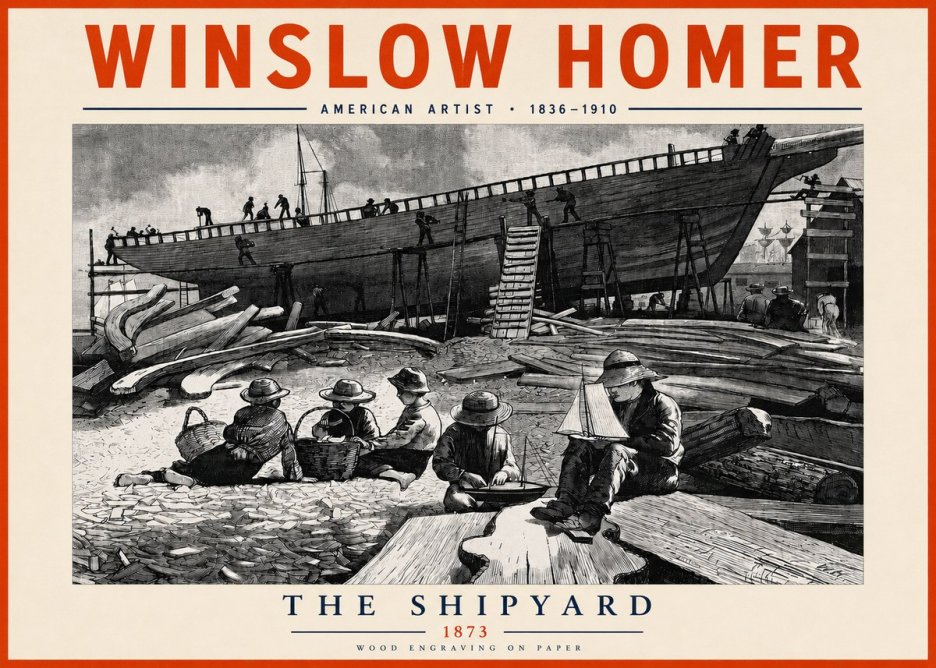 Winslow Homer The Shipyard No3 - Juliste