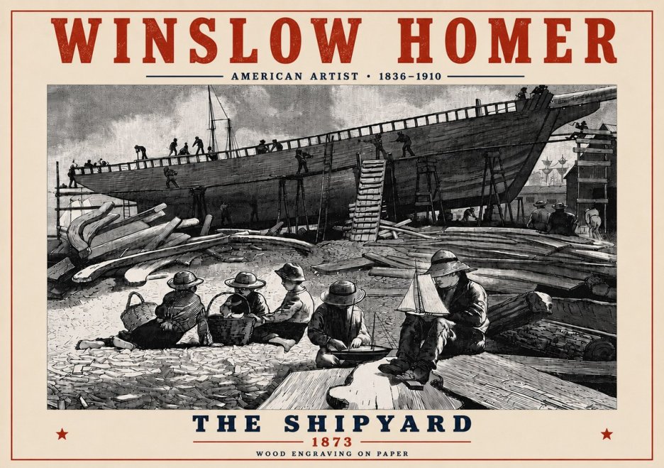 Winslow Homer The Shipyard No6 - Juliste