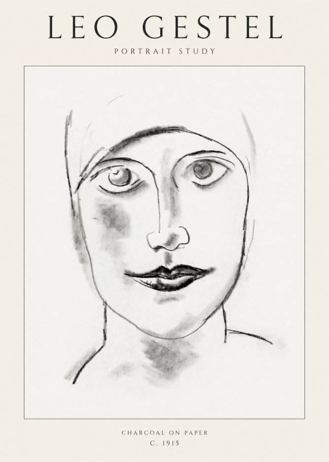 Leo Gestel Portrait Study I No1 - Juliste