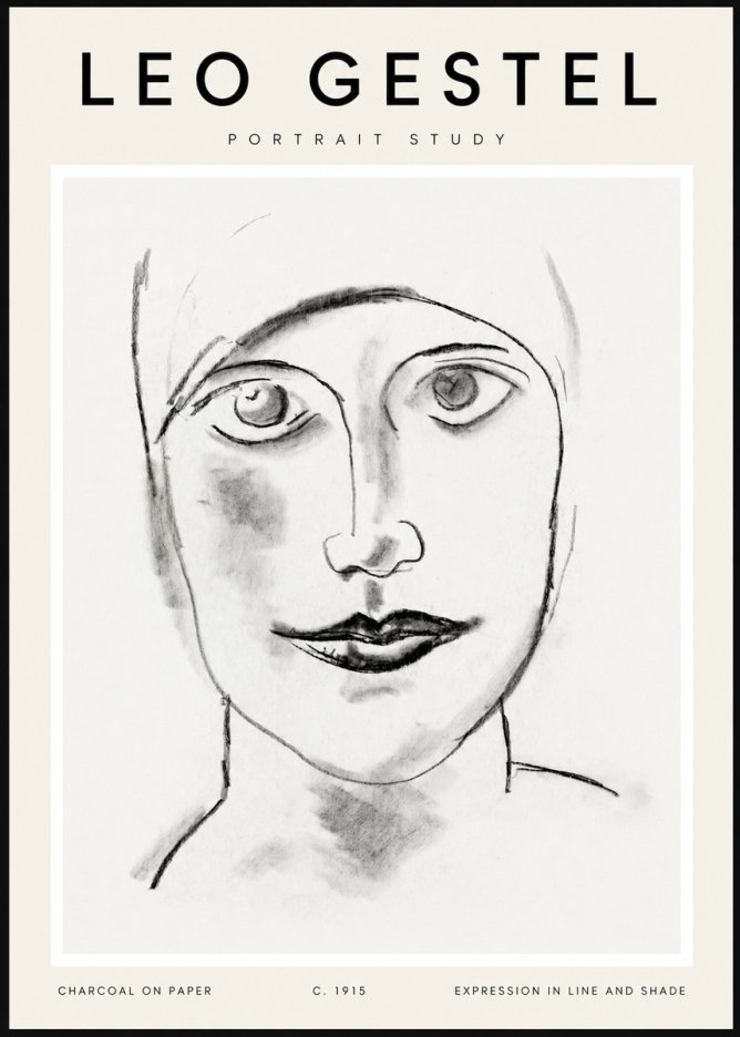 Leo Gestel Portrait Study I No2 - Juliste