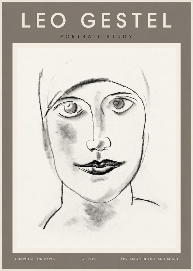 Leo Gestel Portrait Study I No3 - Juliste