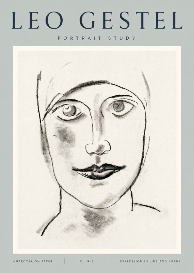 Leo Gestel Portrait Study I No5 - Juliste