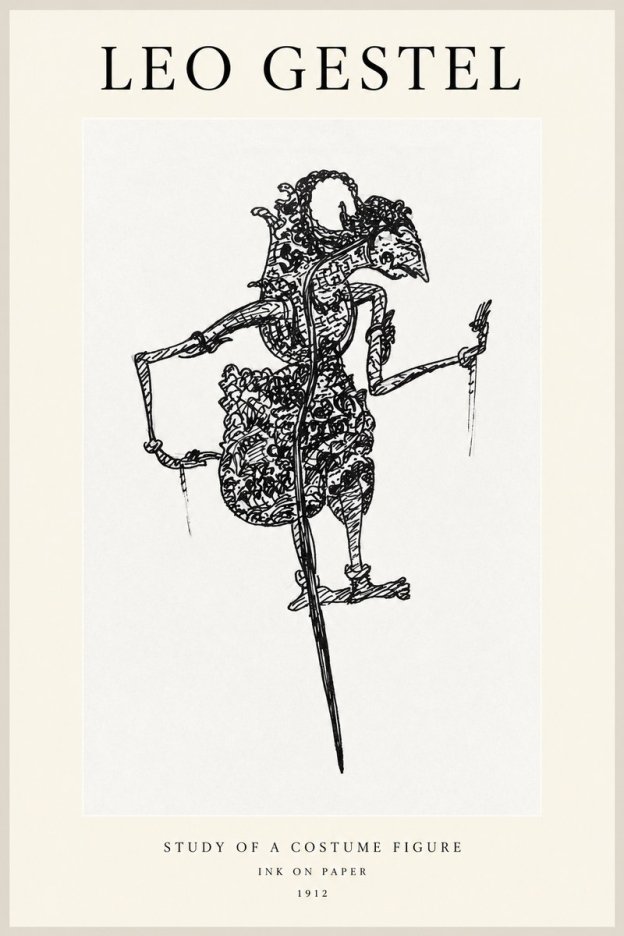 Leo Gestel Study of a Costume Figure No1 - Juliste