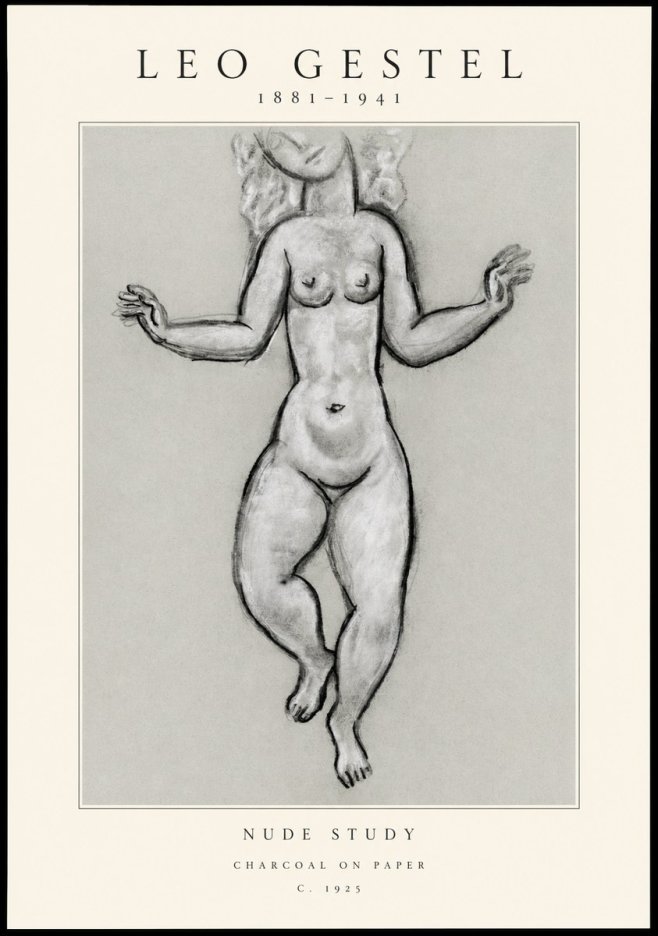 Leo Gestel Nude Study No1 - Juliste