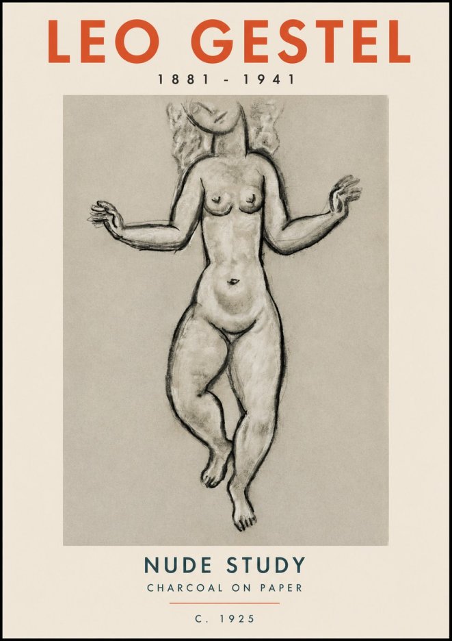 Leo Gestel Nude Study No2 - Juliste