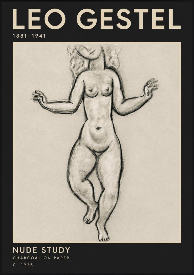 Leo Gestel Nude Study No3 - Juliste