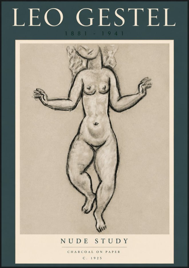 Leo Gestel Nude Study No4 - Juliste