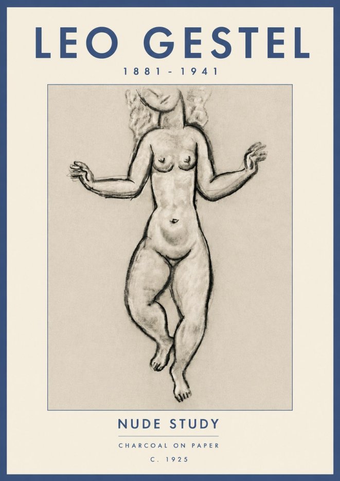 Leo Gestel Nude Study No6 - Juliste