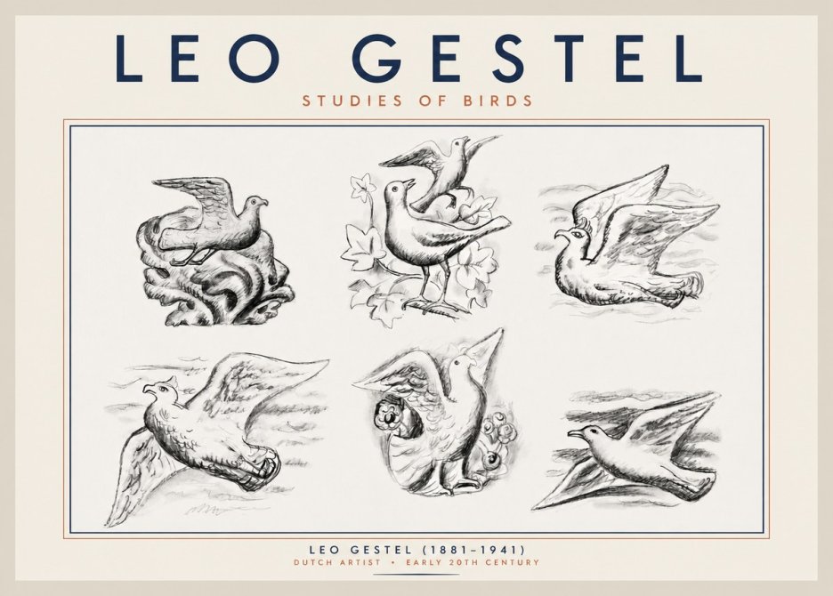 Leo Gestel Studies of Birds No2 - Juliste