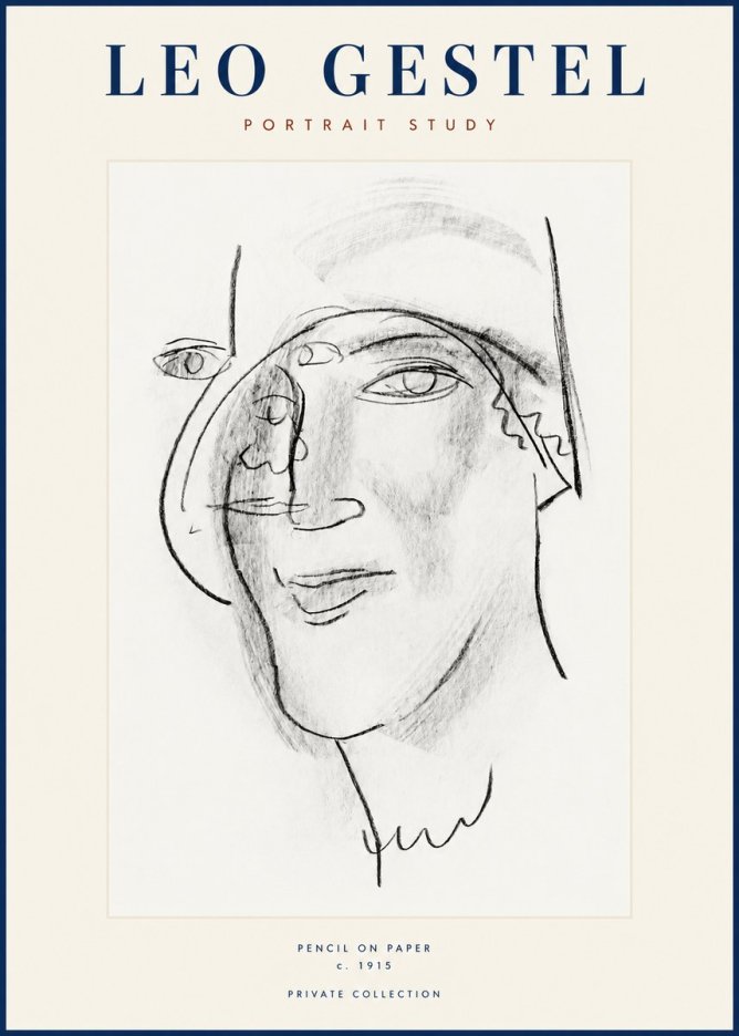 Leo Gestel Portrait Study II No2 - Juliste