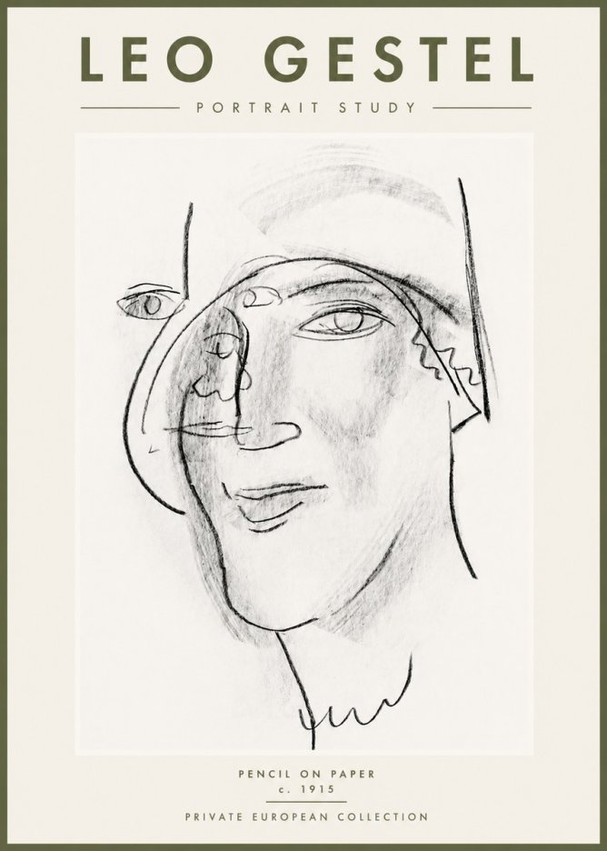 Leo Gestel Portrait Study II No3 - Juliste