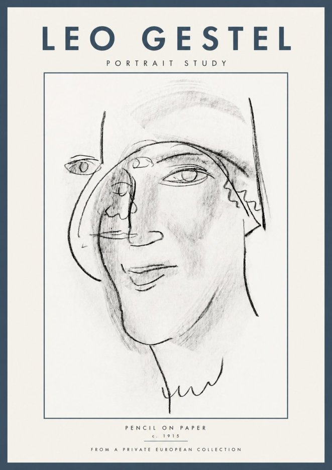 Leo Gestel Portrait Study II No5 - Juliste