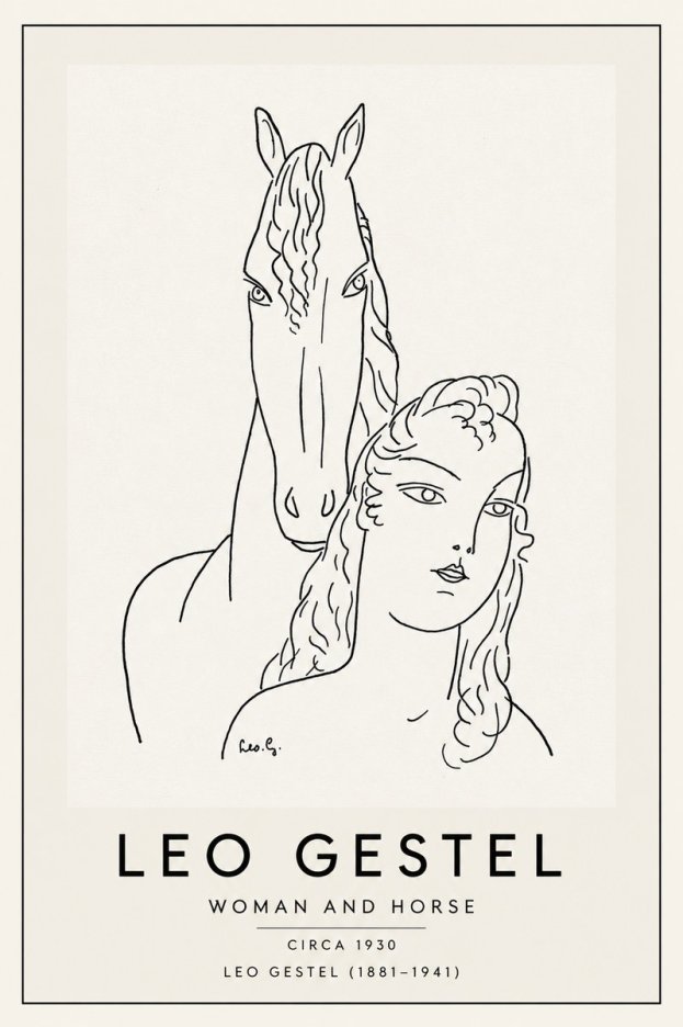 Leo Gestel Woman and Horse No3 - Juliste