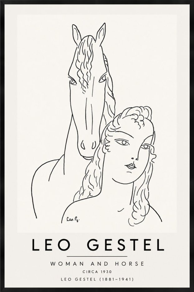 Leo Gestel Woman and Horse No6 - Juliste