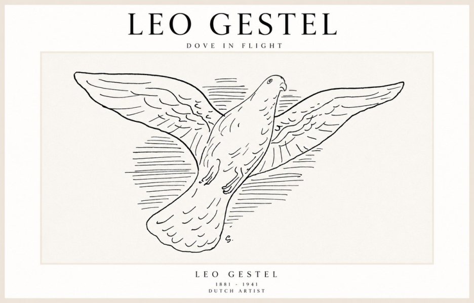 Leo Gestel Dove in Flight No1 - Juliste