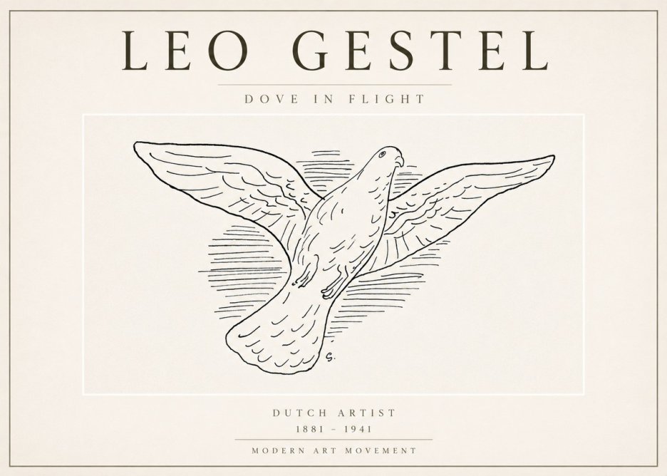 Leo Gestel Dove in Flight No3 - Juliste