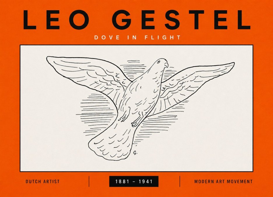 Leo Gestel Dove in Flight No5 - Juliste
