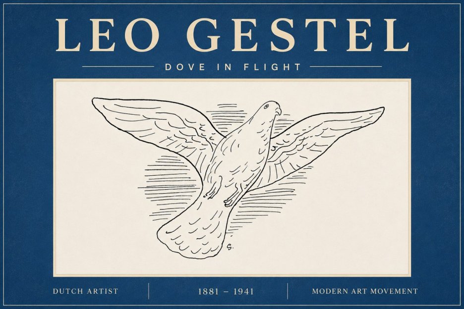 Leo Gestel Dove in Flight No6 - Juliste