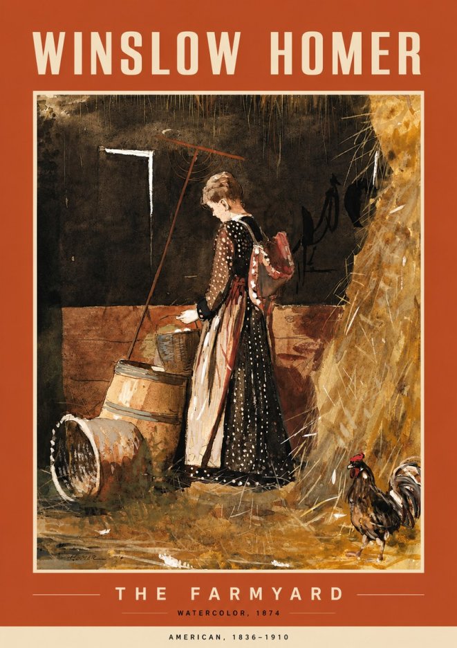 Winslow Homer The Farmyard No4 - Juliste