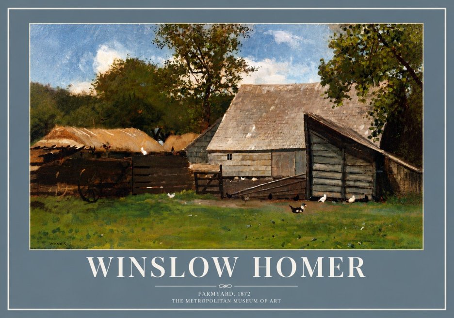 Winslow Homer Farmyard, 1872 No5 - Juliste