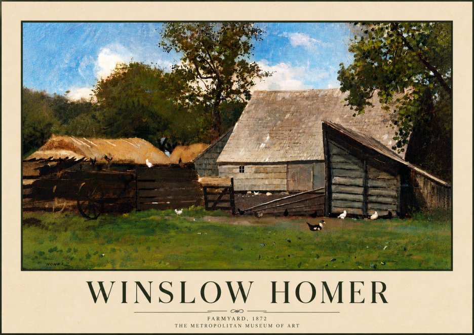 Winslow Homer Farmyard, 1872 No6 - Juliste