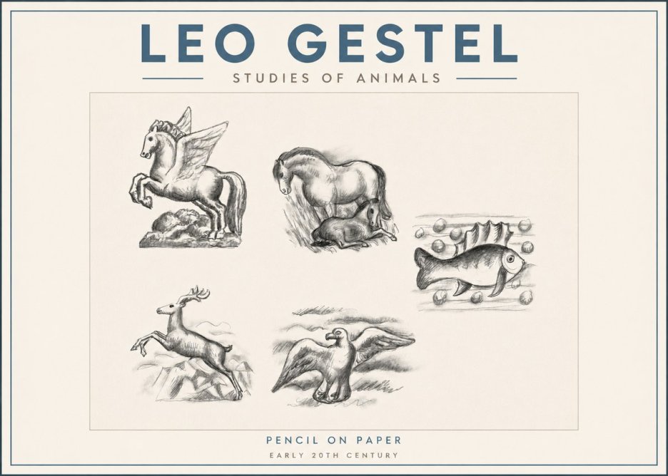 Leo Gestel Studies of Animals No2 - Juliste