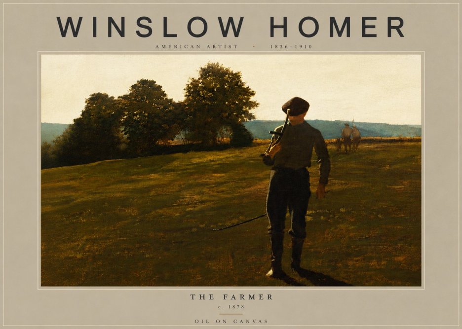 Winslow Homer The Farmer No5 - Juliste