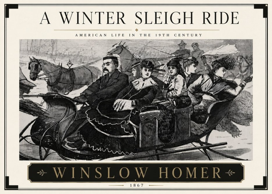Winslow Homer A Winter Sleigh Ride - American Life in the 19Th Century No5 - Juliste