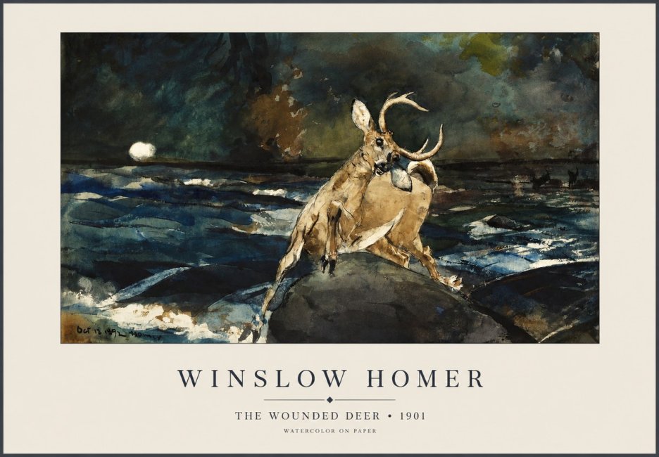 Winslow Homer The Wounded Deer No1 - Juliste