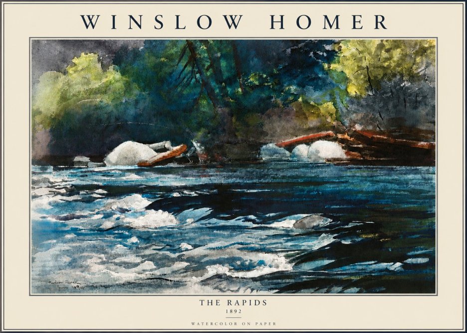 Winslow Homer The Rapids No3 - Juliste