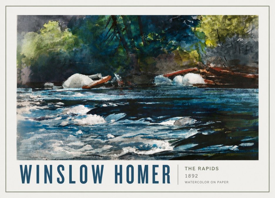 Winslow Homer The Rapids No4 - Juliste