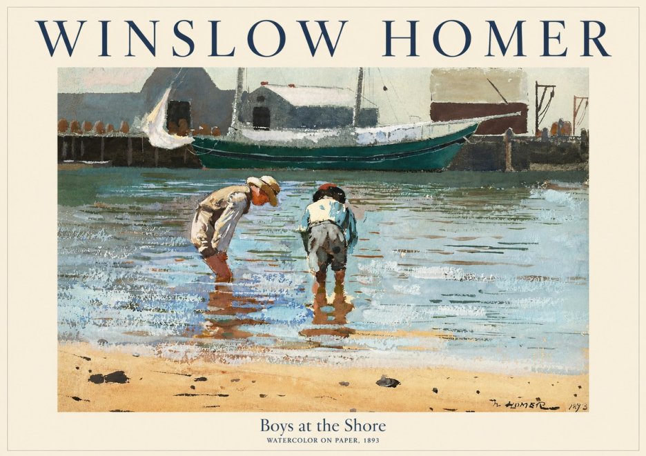 Winslow Homer Boys at the Shore No1 - Juliste