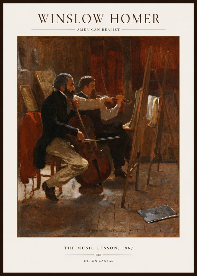 Winslow Homer The Music Lesson, 1867 No1 - Juliste