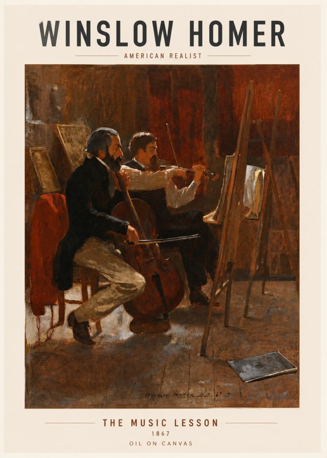 Winslow Homer The Music Lesson, 1867 No3 - Juliste