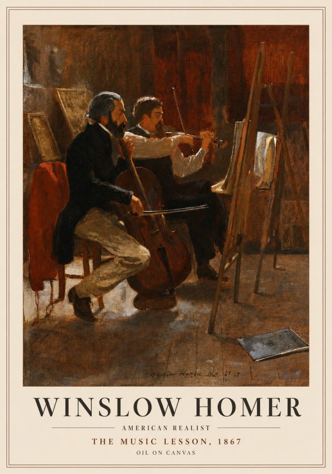 Winslow Homer The Music Lesson, 1867 No4 - Juliste