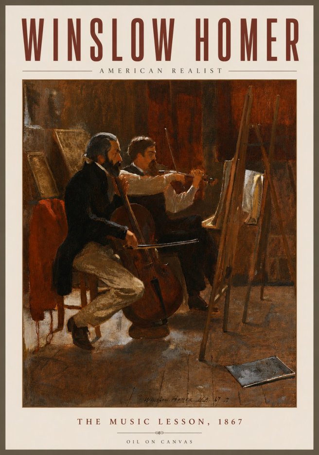 Winslow Homer The Music Lesson, 1867 No5 - Juliste