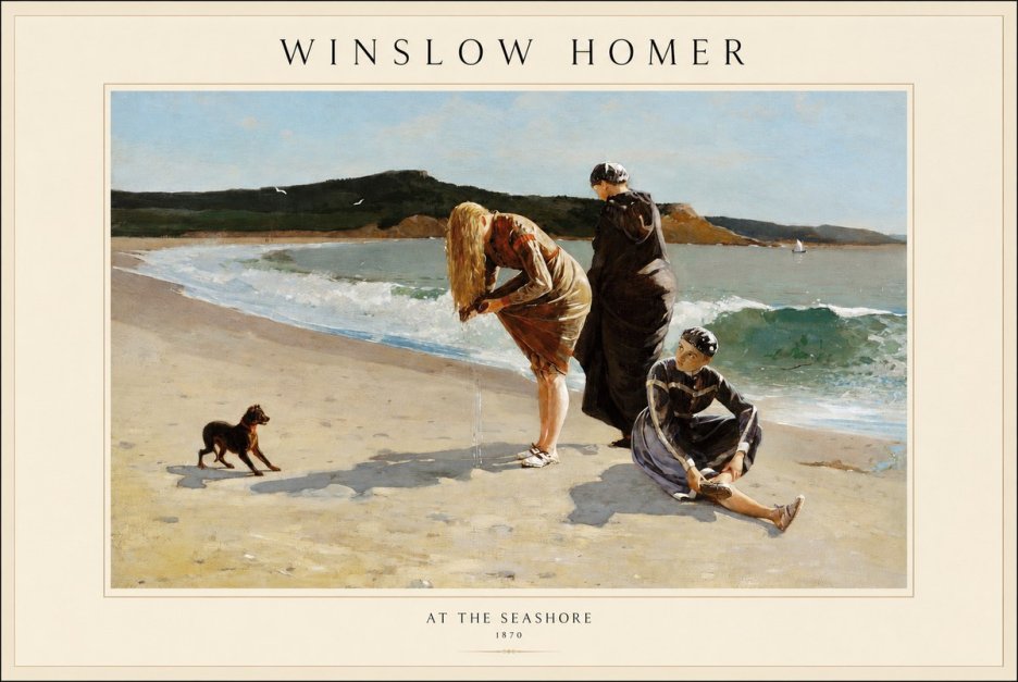 Winslow Homer At the Seashore No1 - Juliste