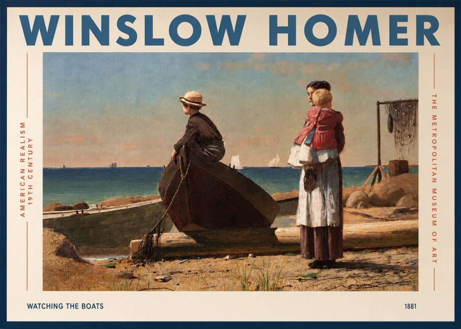 Winslow Homer Watching the Boats, 1881 No2 - Juliste