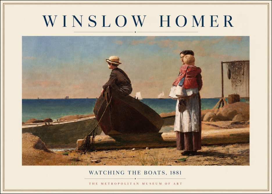 Winslow Homer Watching the Boats, 1881 No5 - Juliste