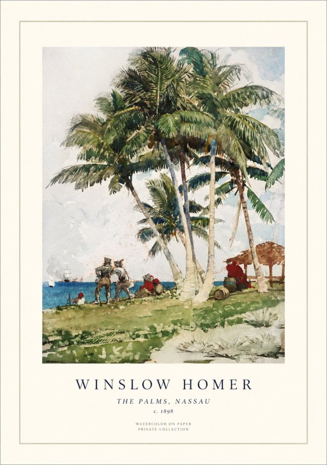Winslow Homer The Palms, Nassau No1 - Juliste
