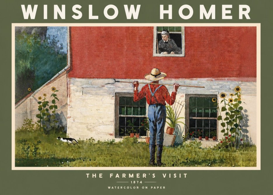 Winslow Homer Farmer with Hoe No3 - Juliste
