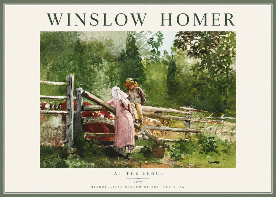 Winslow Homer At the Fence No3 - Juliste