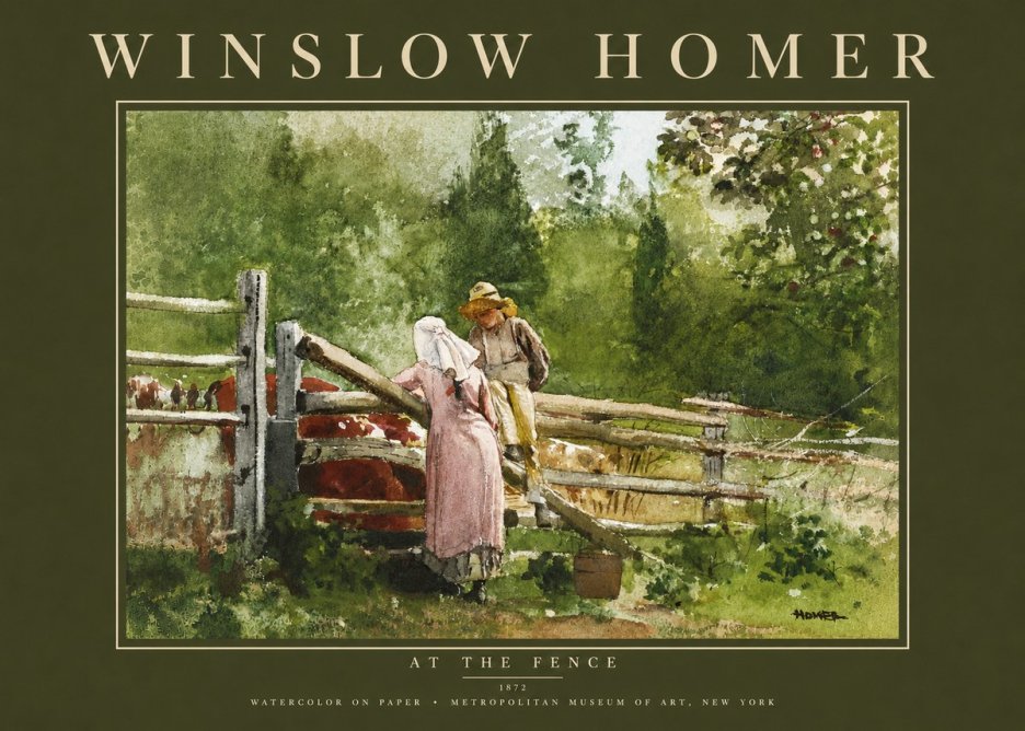 Winslow Homer At the Fence No4 - Juliste