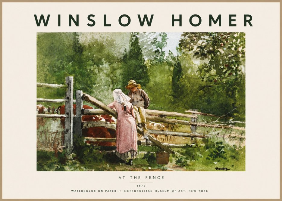 Winslow Homer At the Fence No5 - Juliste