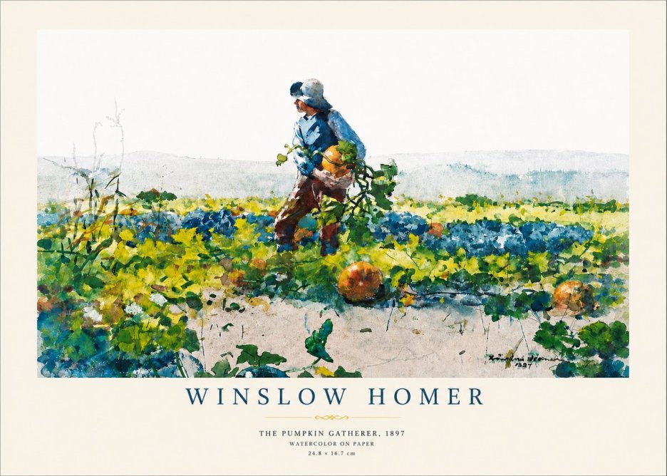 Winslow Homer The Pumpkin Gatherer, 1897 No3 - Juliste