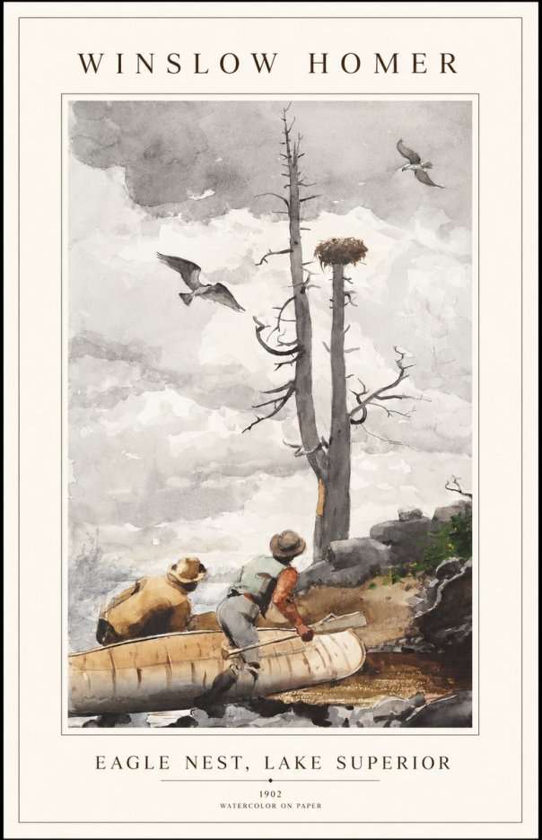 Winslow Homer Eagle Nest, Lake Superior No1 - Juliste